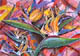 "Birds Afire" - an original watercolor by Kathleen McGee