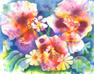 "Pansies and Daisies" - an original  watercolor