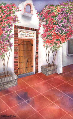 "Puerta" a watercolor painting by artist Kathleen McGee