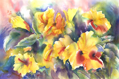 "Tropika" An original watercolor painting by Kathleen McGee