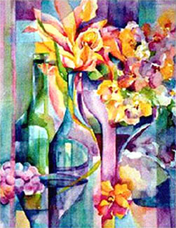 Wine and Flowers by Maureen Kerstein